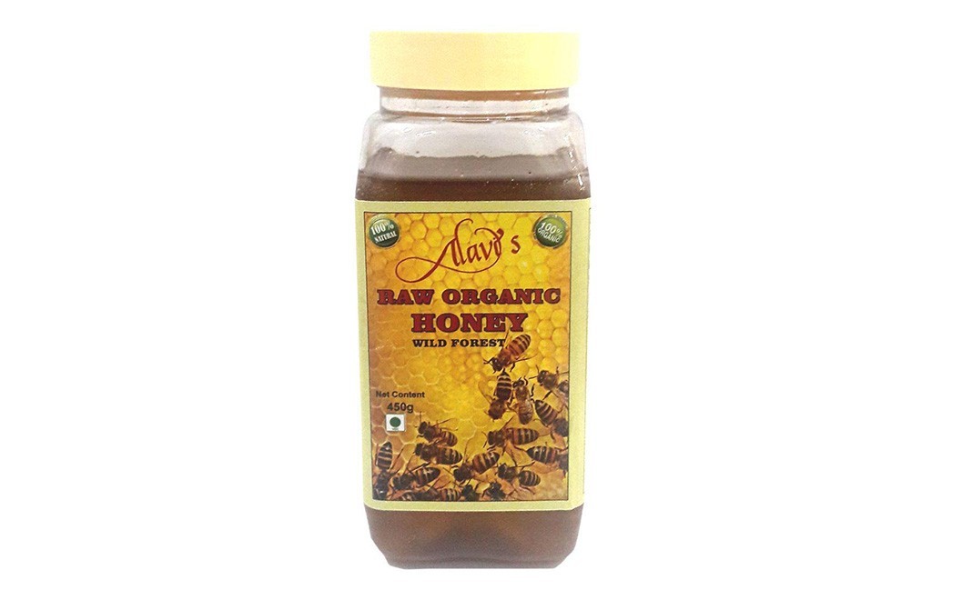 Alavi's Raw Organic Honey Wild Forest   Jar  450 grams
